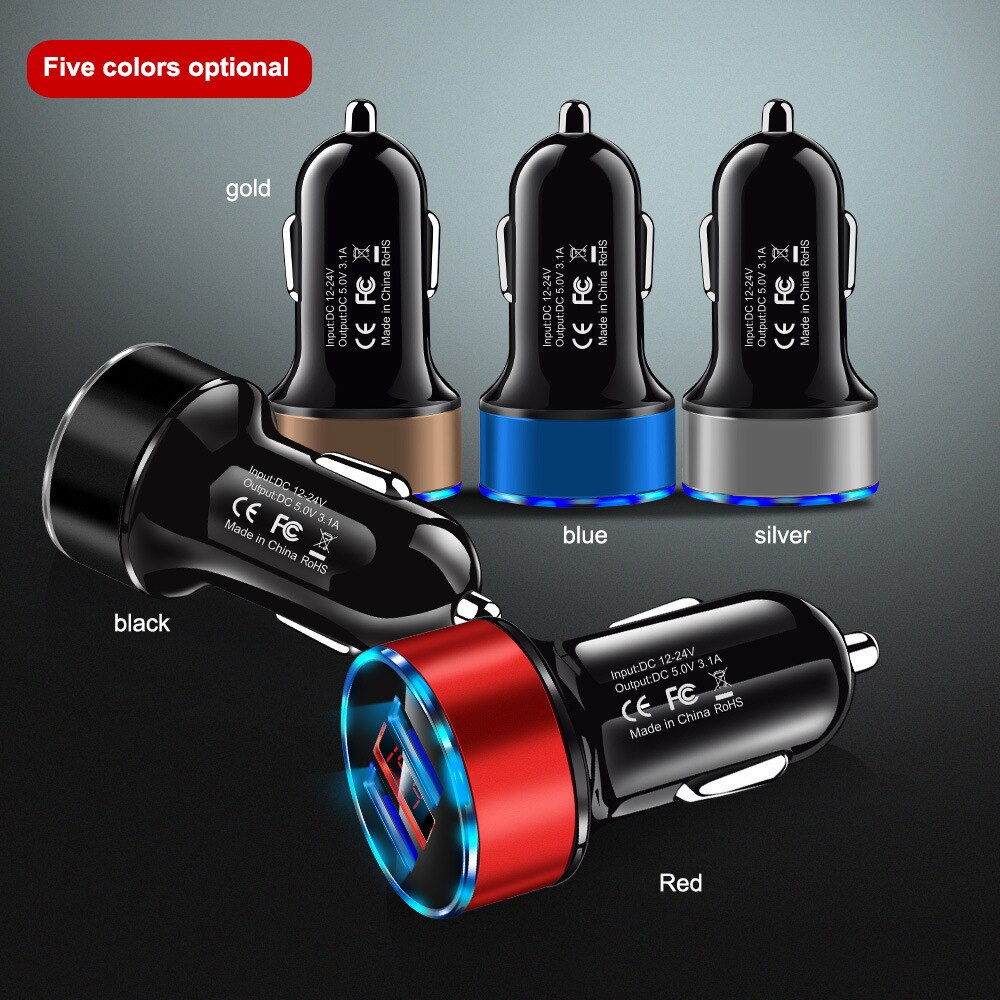 Dual Usb Car Charger Voor Iphone 11 Xr Max Xiaomi Samsung Quick Charge 3.0 Snel Opladen Auto-Oplader Telefoon charger Adapter In Auto