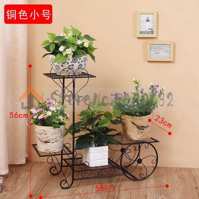 European wrought iron flower shelf rack floor type... – Grandado