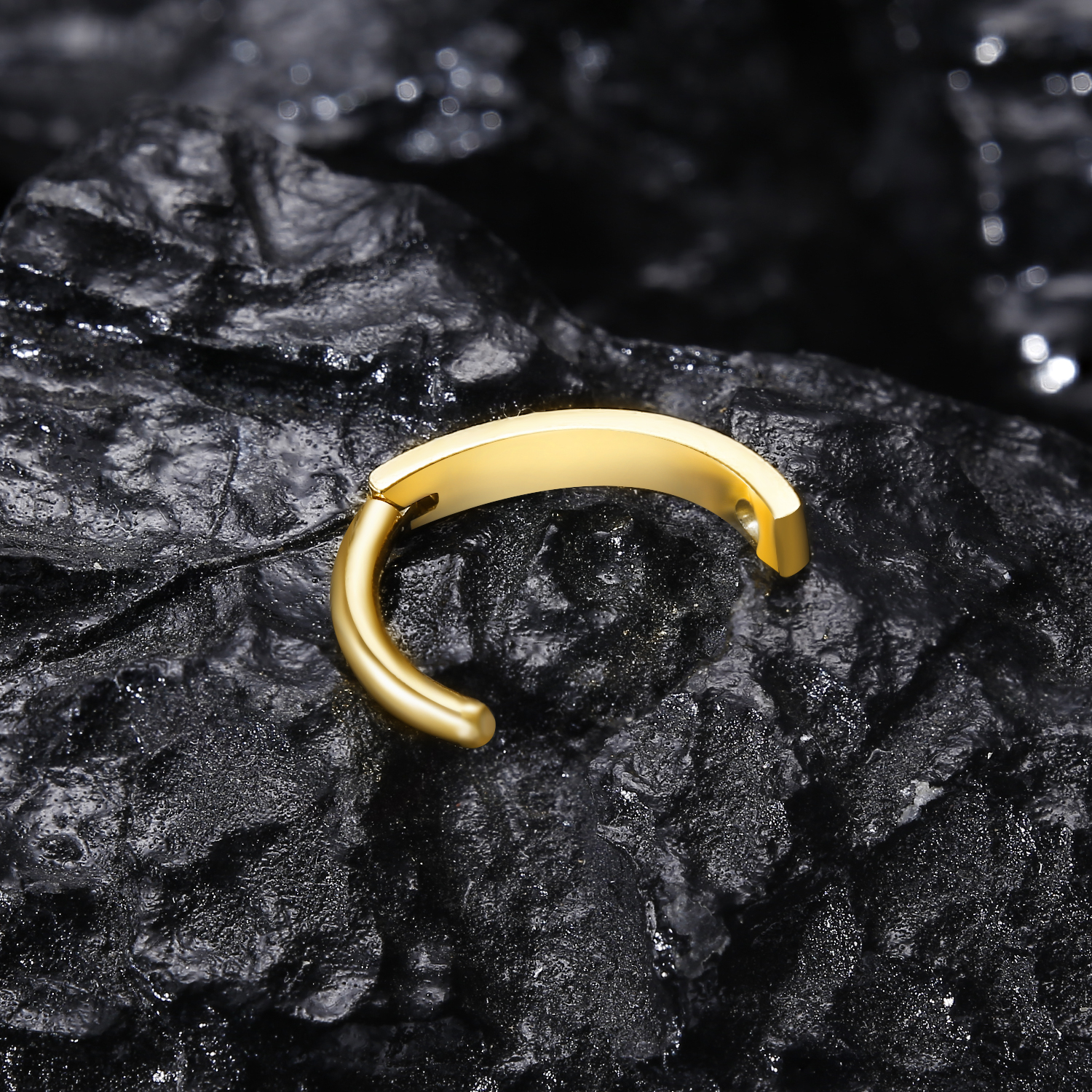 14G G23 Titanium Clicker Navelpiercing, 10/12mm Reverse Gebogen Hoepel Navel Barbell Body Piercing Sieraden