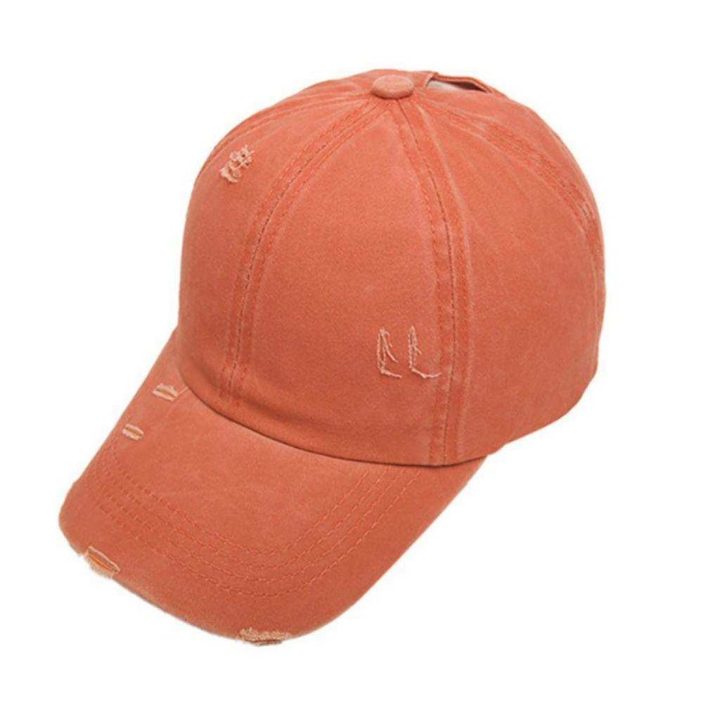 Nuovo 2020 Donne Retro Coda di Cavallo di Estate Della Protezione di Snapback Regolabile Berretto Da Baseball Hip Hop Distressed Denim Lavato Cappello del Sole della Visiera: O