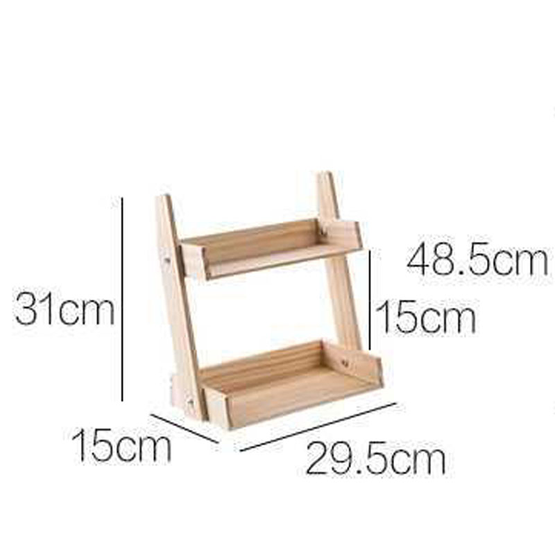 Grenen Hout Kruidenrek 2 3 Lagen Keuken Organizer Opslag Stand Voor Spice Kruiderij Houder Tuin Bloempot Display Spice plank: 2 layers