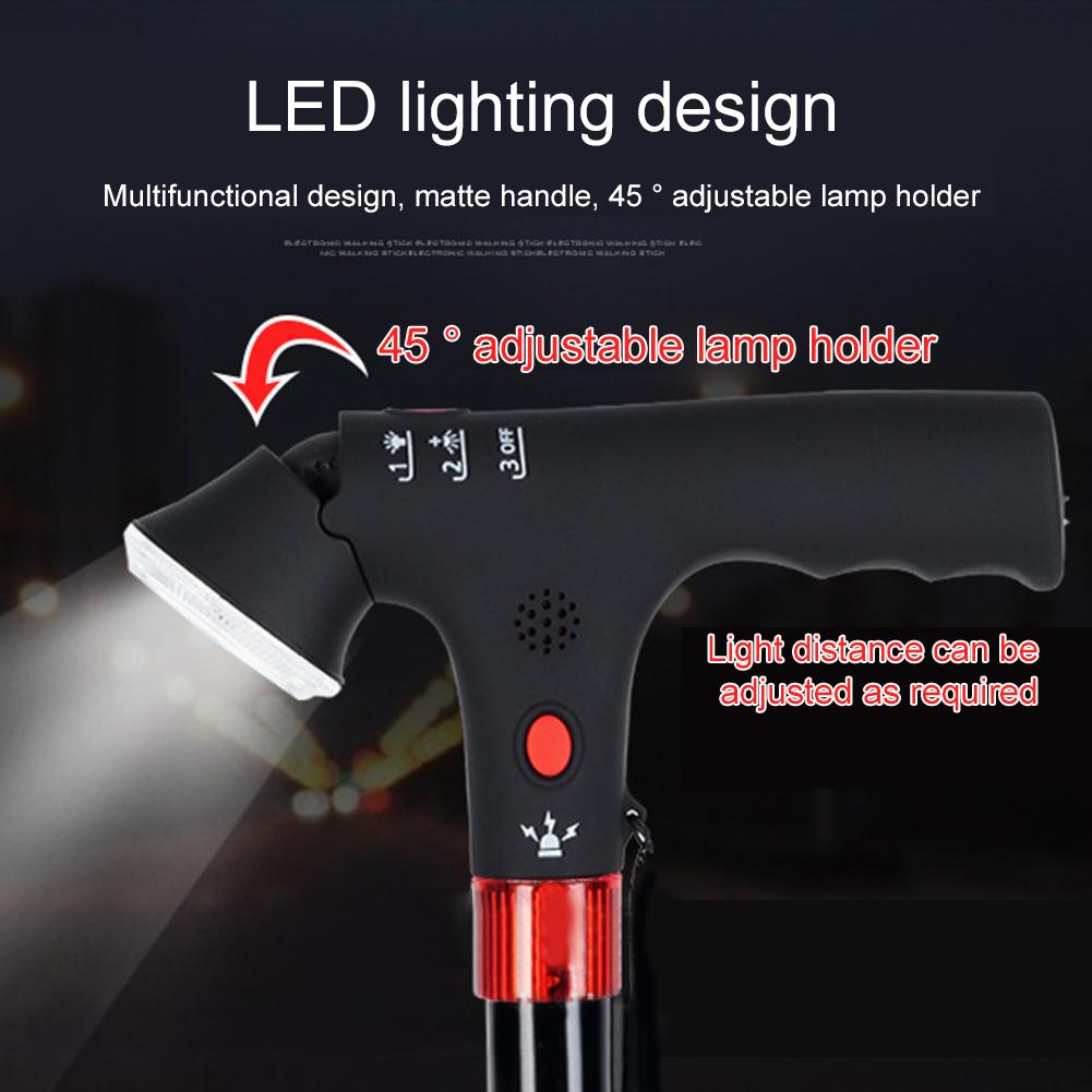 Adjustable Folding Canes with Led Light Anti-slip Portable Lightweight Walking Sticks for Arthritis Seniors Disabled Elderly