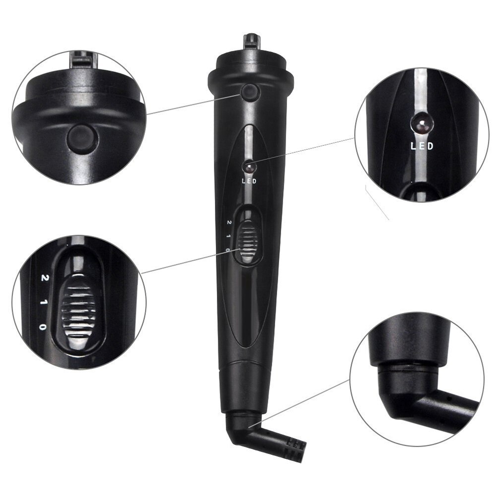 5 in 1 keramiskt hår locktång hårkylare 9-32mm locktång roller tång kon waver hår curl stylingverktyg