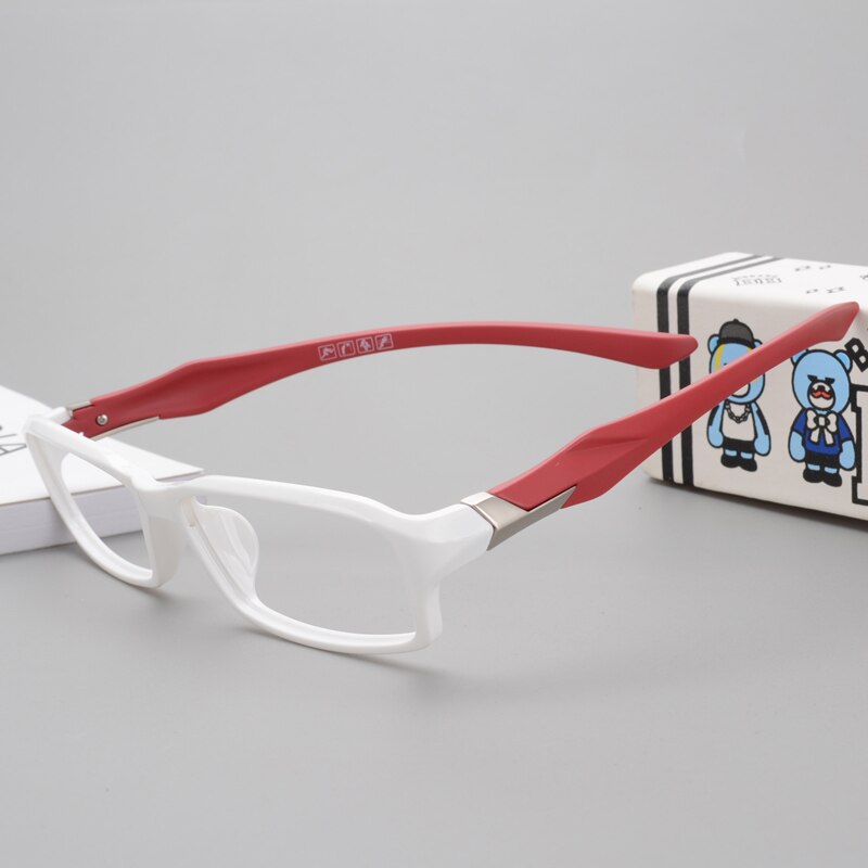 Vazrobe Sport Mens Brille Rahmen Männlichen TR90 Brillen Rahmen Frauen Ultra Licht Rezept Brille Myopie Dioptrien Optische: white red