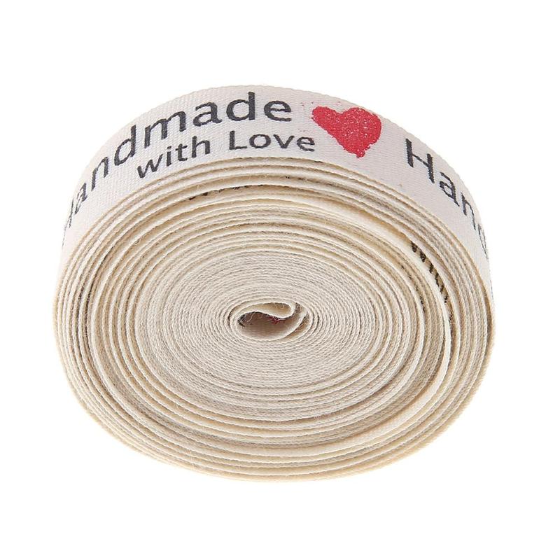Cinta de amor de algodón hecha a mano, etiqueta de cinta de ropa, accesorios de costura de lazo hechos a mano, decoración del hogar