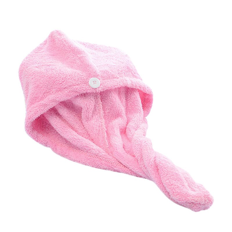 Hårhåndklæde magisk mikrofiber hårtørrer hurtigttørrende tørretumbler hoved tør hat indpakket svømmebassin håndklæde badevikle hat quick cap turban 2: Lyserød