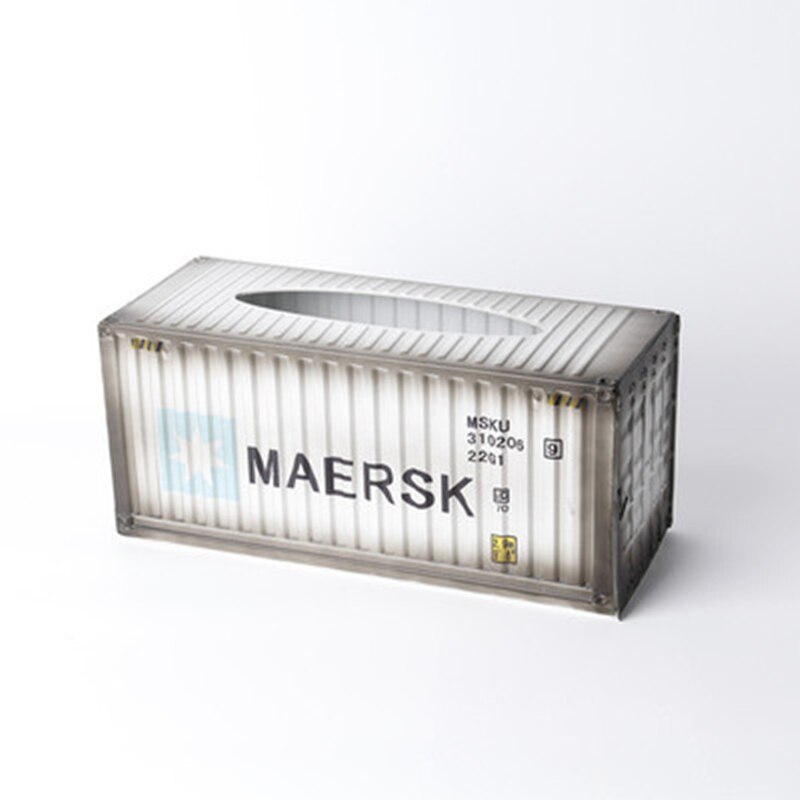 Retro Iron retro arts iron Towel Storage decoration Container Tissue Box Antique classical container model case box: White