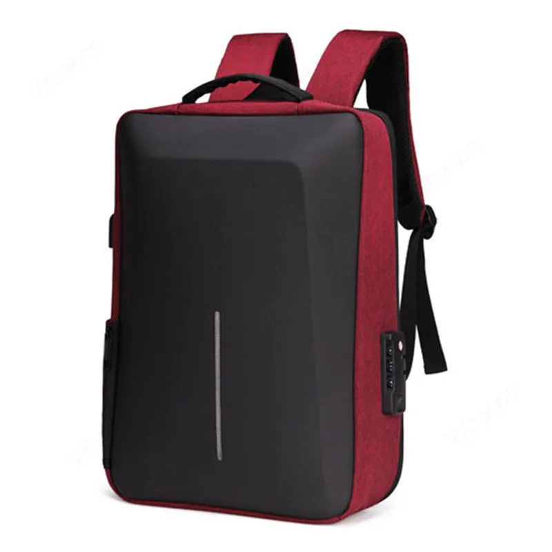 Laptop Backpack Anti-theft Waterproof School Backpacks with USB Charging Travel Laptop Bag Hard Shell Computer Backpack 17 Inch: Red
