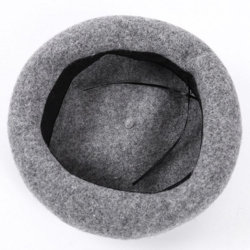 Wool Beret Hat French Style Beanie Hats Outdoor Winter Warm Ladies Solid Color Beret Caps Chapeau Femme