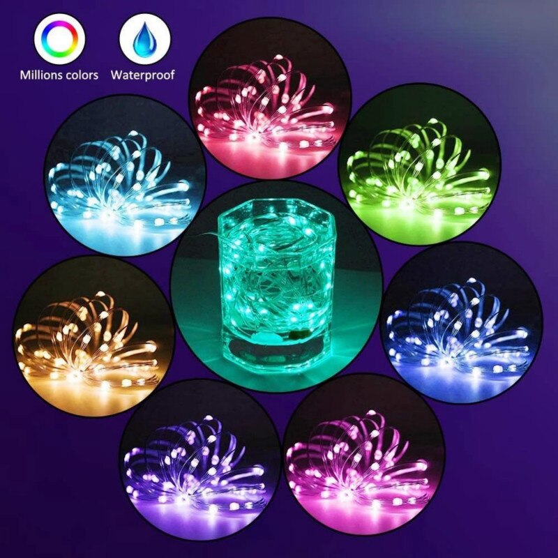 Waterproof LED Light String USB Outdoor Christmas Lanyard Tinsel Extension Garland Fairy Lights Smart Room Bottle Lighting Lamp