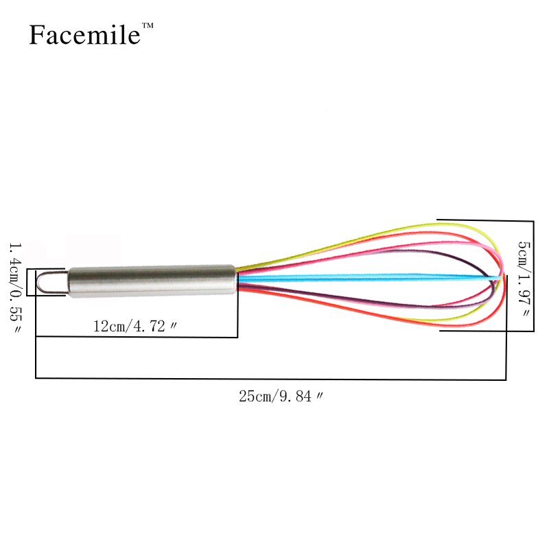 Facemile 1 Stuks Drinken Whisk Mixer Eiklopper Siliconen Egg Kloppers Kitchen Tools Hand Ei Mixer Koken Foamer Wisk Kok blender: 2