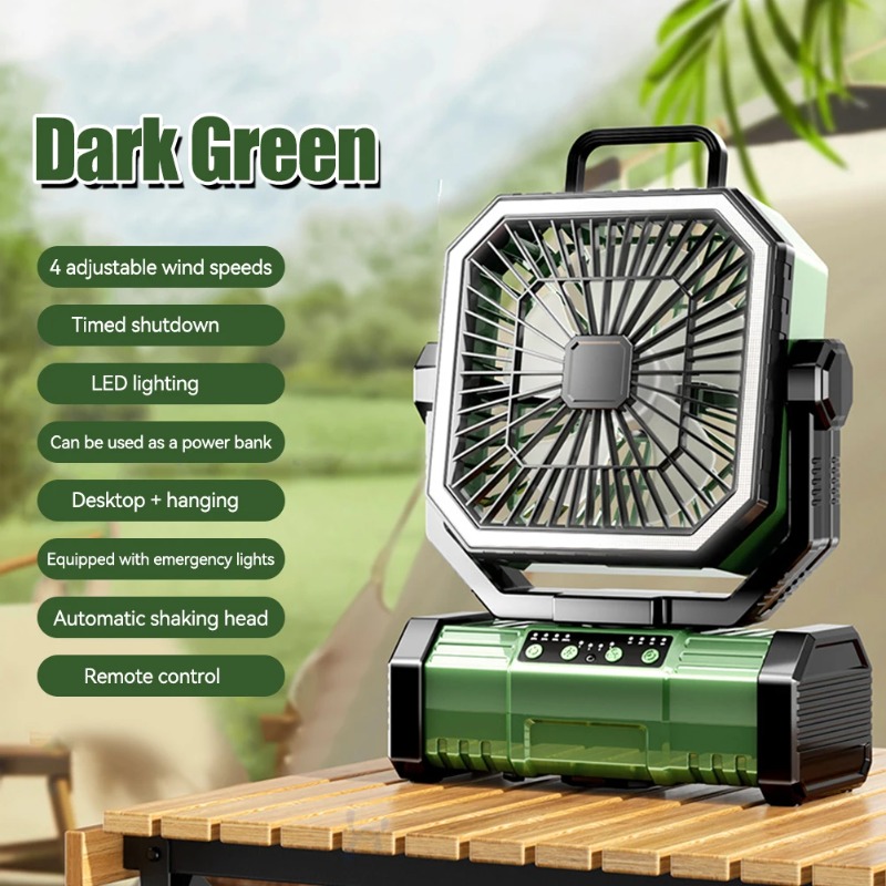 Ventilador de techo para acampar, circulador de Camping recargable de 20000Mah con luz y Control remoto, ventilador de circulación de aire frío para acampar: Morado
