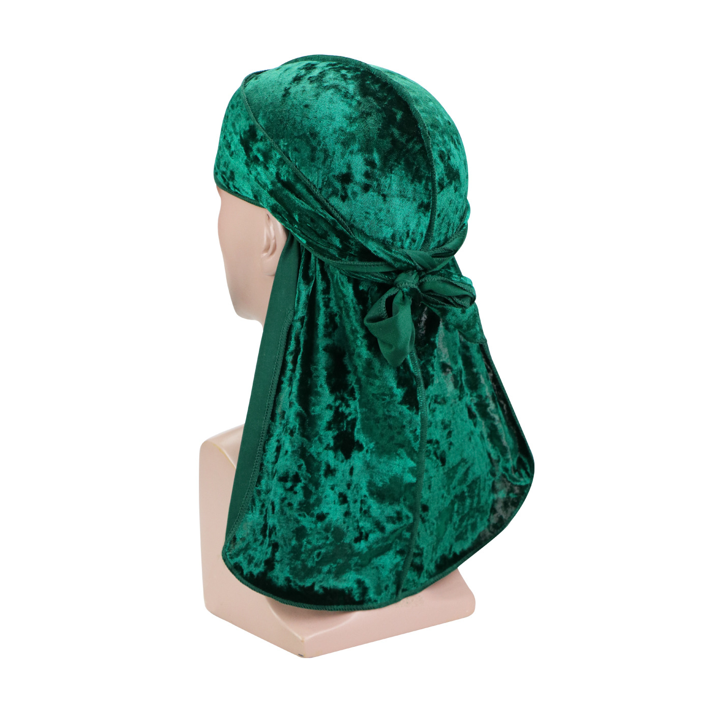 Bandana Durag de terciopelo con diamantes Unisex para hombre, gorro ondulado de cola larga, turbante de trapo Doo elástico para hombre, gorros de Hip-hop: Gris oscuro