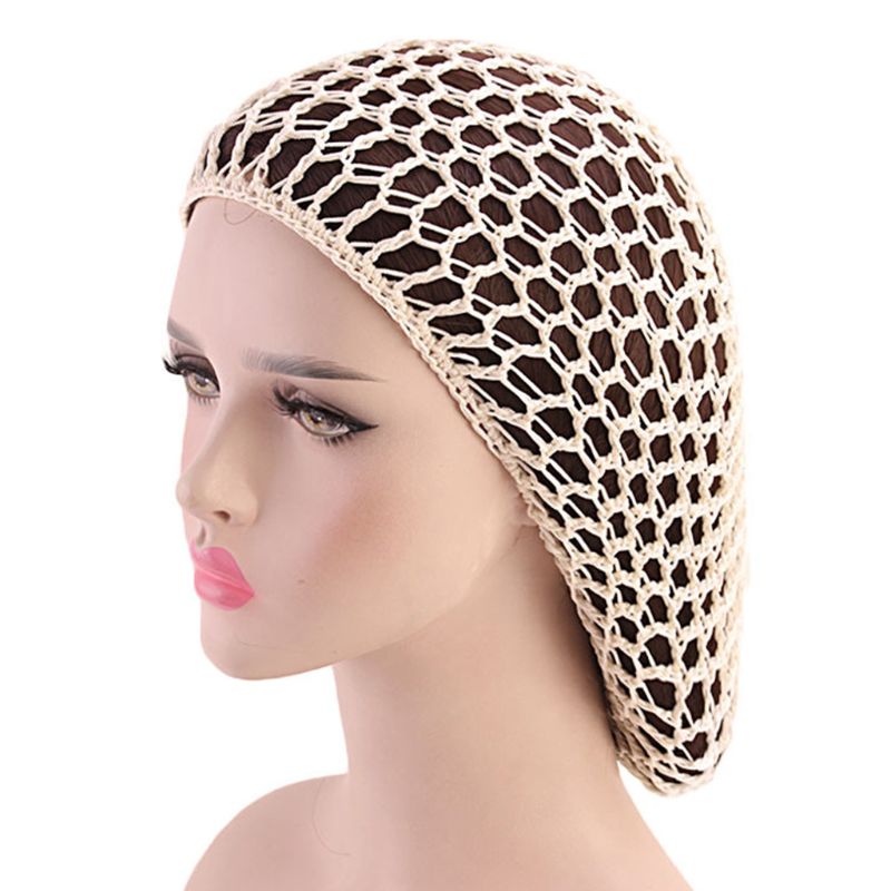 Kvinder håndlavet hæklet hår net snood mesh turban sovehue slouchy strik hue axyd: 1