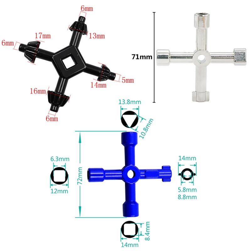 Wielofunkcyjny 4 sposoby uniwersalny klucz trójkątny klucze hydrauliczne trójkąt robić szafek elektryczny gazomierz grzejniki spadowe