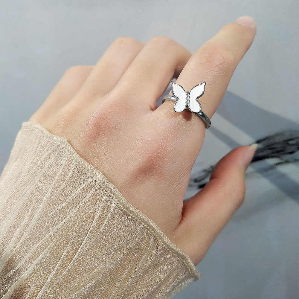 Vintage Vlinder Ringen Voor Vrouwen Draaien Fidget Spinner Ring Anti Stress Angst Ringen Vrouwelijke Sieraden Bague