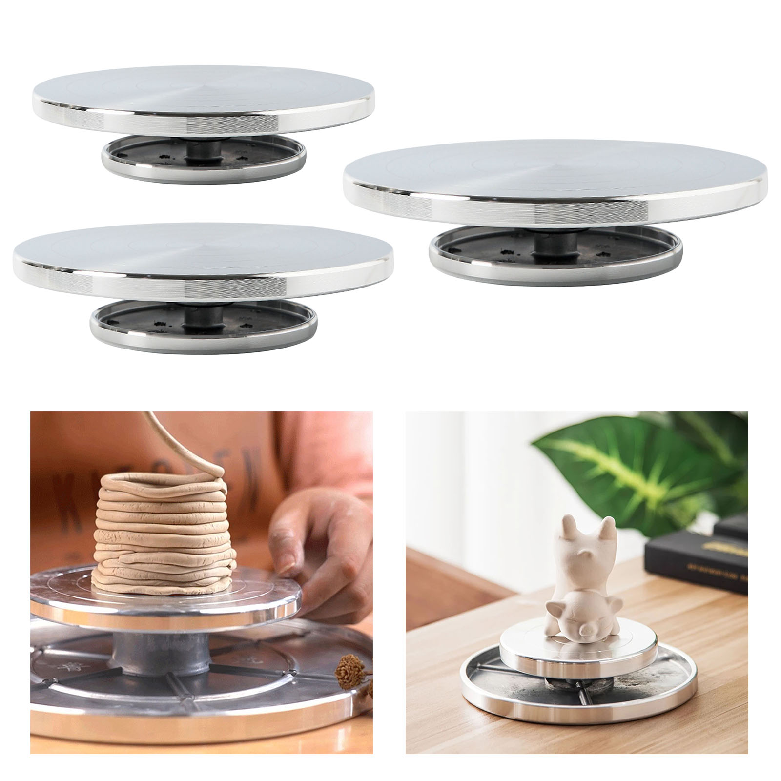 Dubbelzijdig Aardewerk Wiel Aluminium Draaitafel Aardewerk Wielen Vormen Draaitafel Sculptuur Keramische Diy Klei Tool