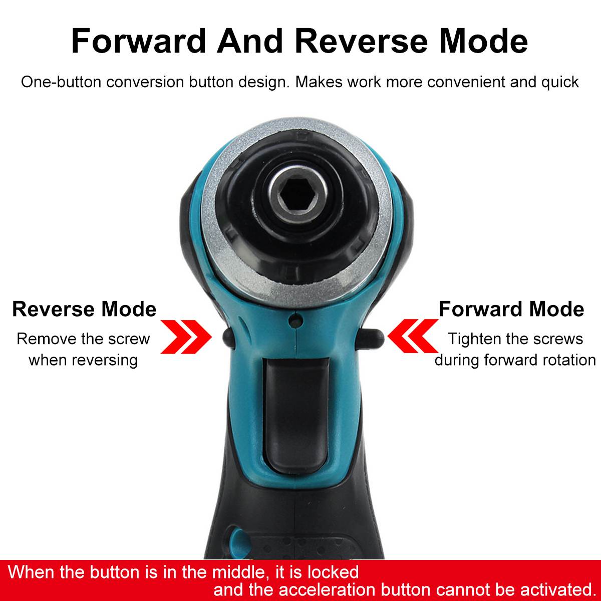 Electric Cordless Screwdriver Variable Speed Household Handheld Power Tool with LED Torch For Makita Battery