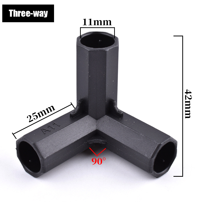 2/10/20 pçs 11mm estufa planta quadro conector jardim tubo suporte haste conjunta plástico afiação canto conexão acessórios de fixação: L / Branco