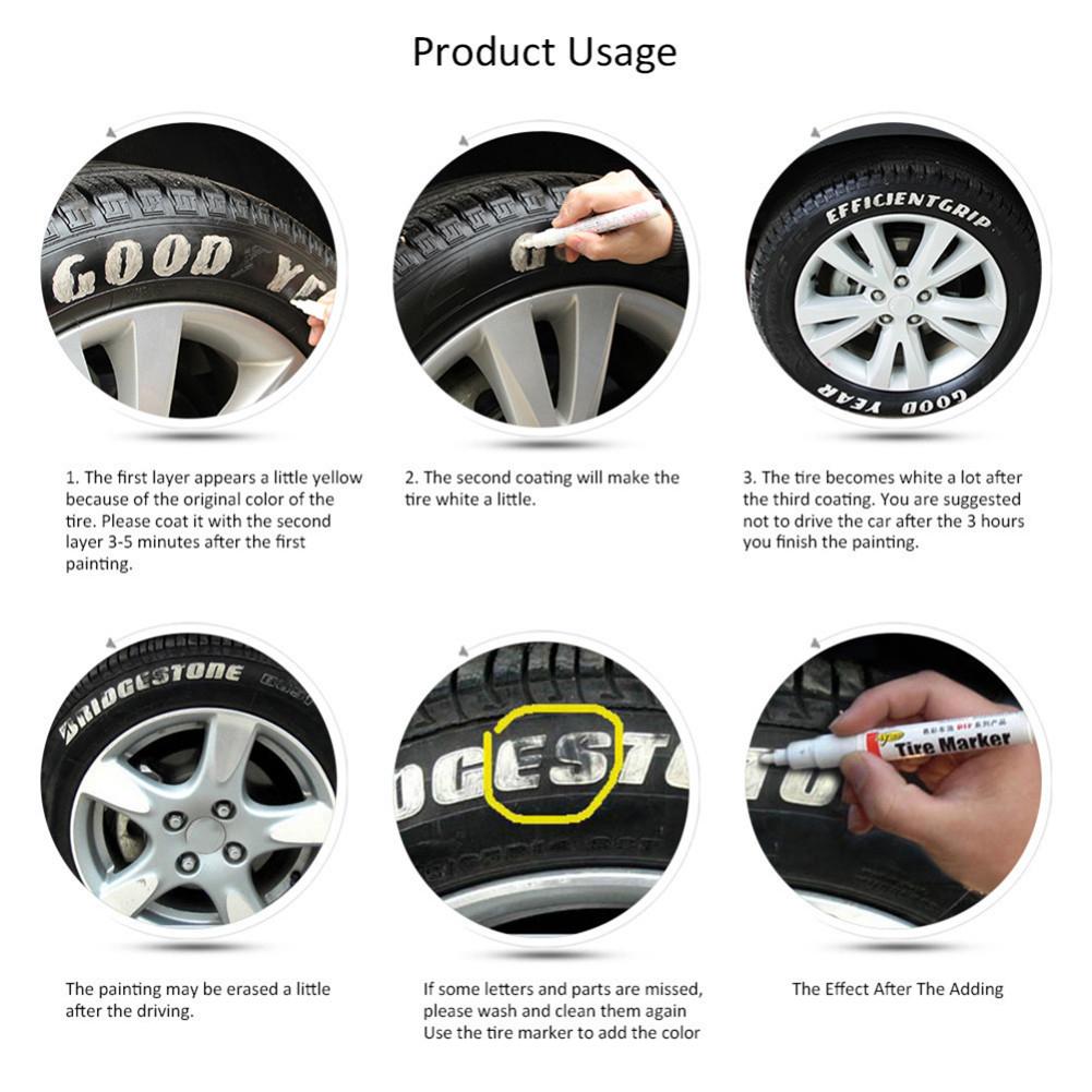 colorful Universal Waterproof Tyres Cars pen Doodle Pen Permanent Paint markers Graffiti Oily Marker Pen