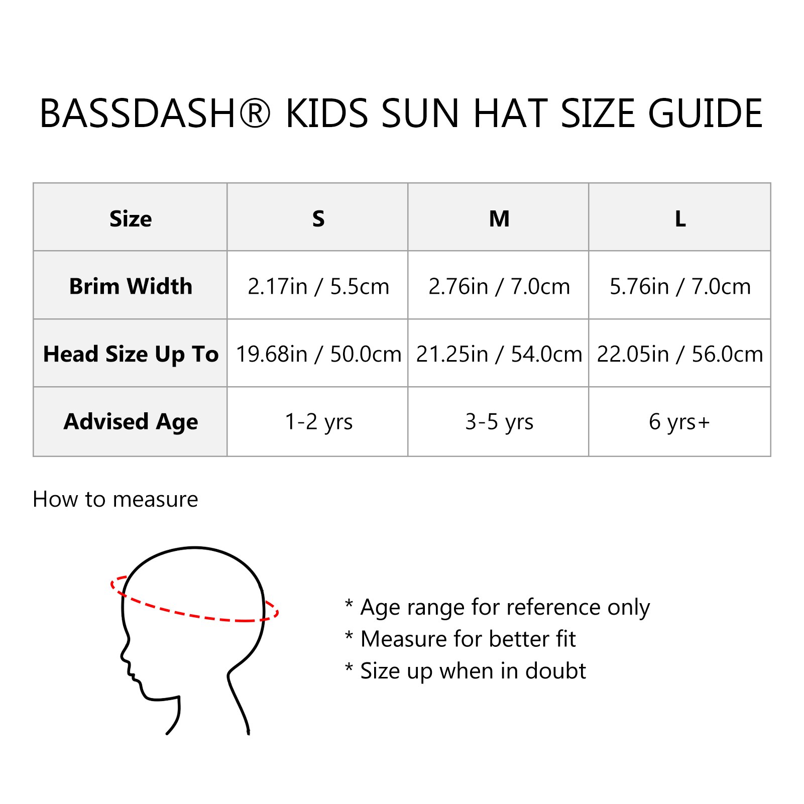 Bassdash UPF 50+ Kids Sun Hat with Wide Brim Neck Flap Mesh Vent for Boys Girls