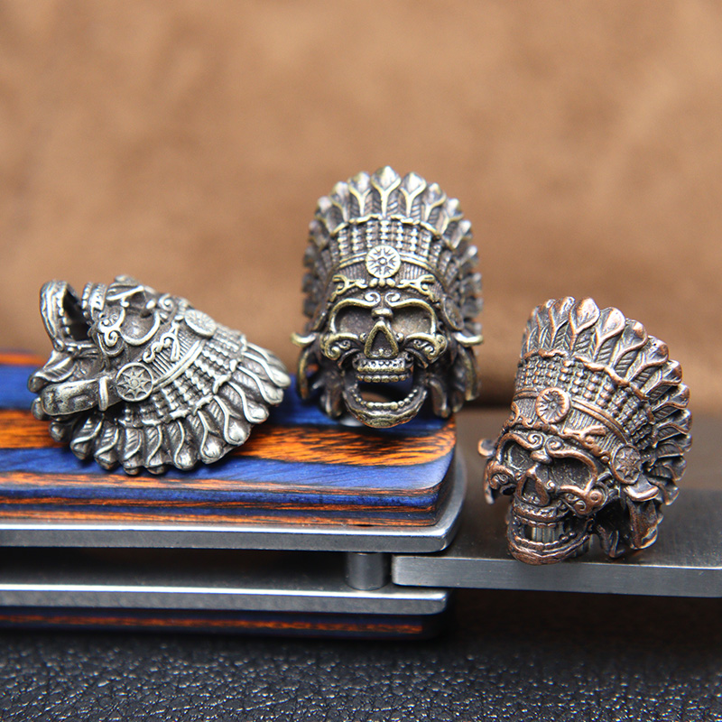 Cuentas de Paracord para la fabricación de joyas, suministros de latón, jefe Tribal africano, Faraón, Calavera, espaciador, cuentas, pulseras DIY, accesorios para