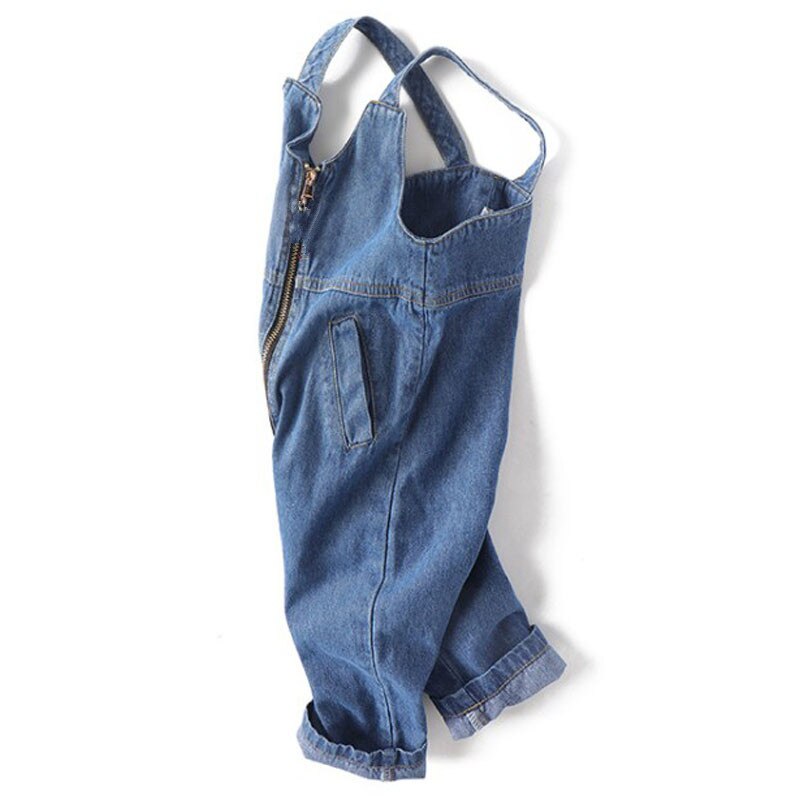 Fashio Kids Jeans Boys Girls Denim Overall Pants Casual Zipper Children Overall Jeans Child Clothes 2 3 4 5 6 7 8