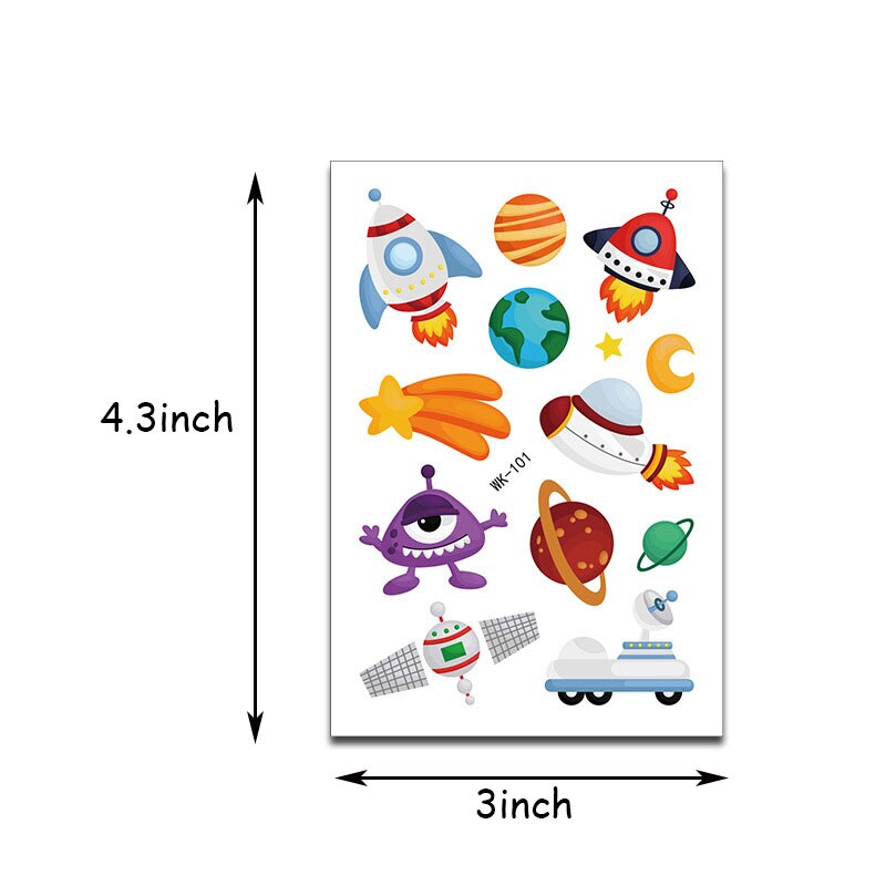 Astronaut Temporary Tattoos Stickers Boy Kids Universe Series Outer Space Birthday Party Favors Space Tattoos Decorations: 5