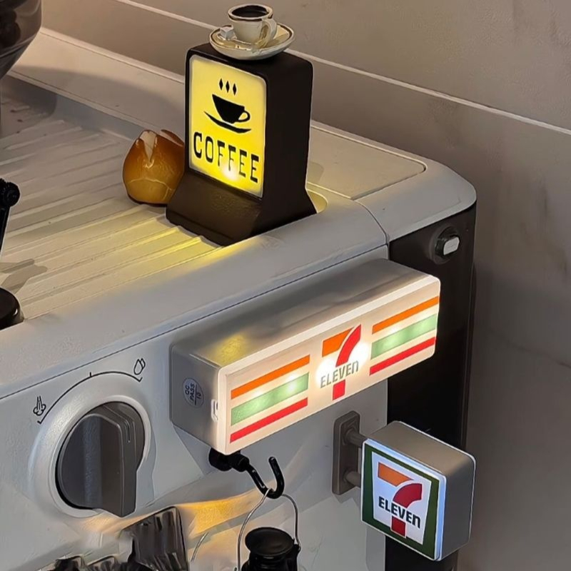 Mini Refrigerator Sticker Convenience Store Magnetic Light Box Display Board with Luminous Light Box Model Ornament
