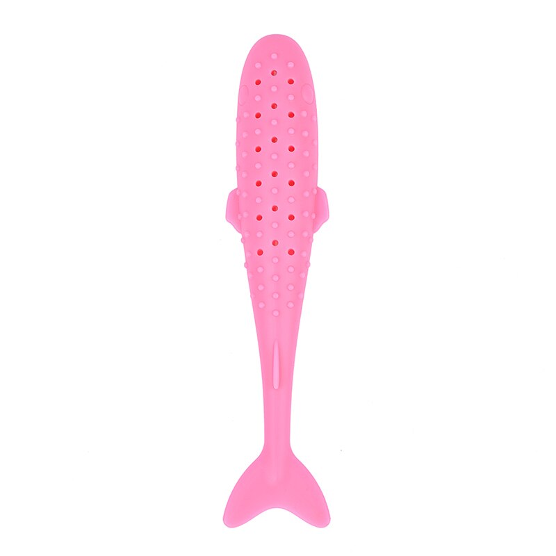 Cepillo de dientes en forma de pez gato, palillo Molar ecológico de silicona para mascotas, juguete limpiador de dientes, juguete interactivo para gatos, mordedor suave de menta: 05