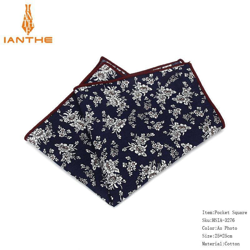 Brand Style Hankerchief Scarves Vintage Cotton Pocket Hankies Men's Pocket Square Handkerchief Flower Paisley Hanky: IA3276