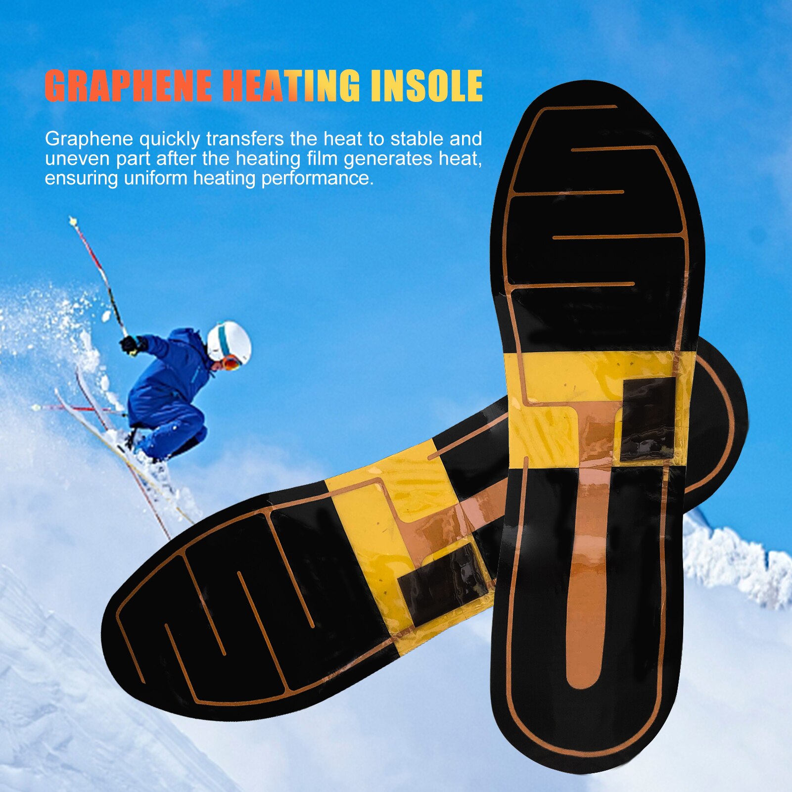 Heated Insoles Shoe Pad Flexible Waterproof Graphene Heating Sheet Winter Warmer Heating Pads Heated Shoes Sheet
