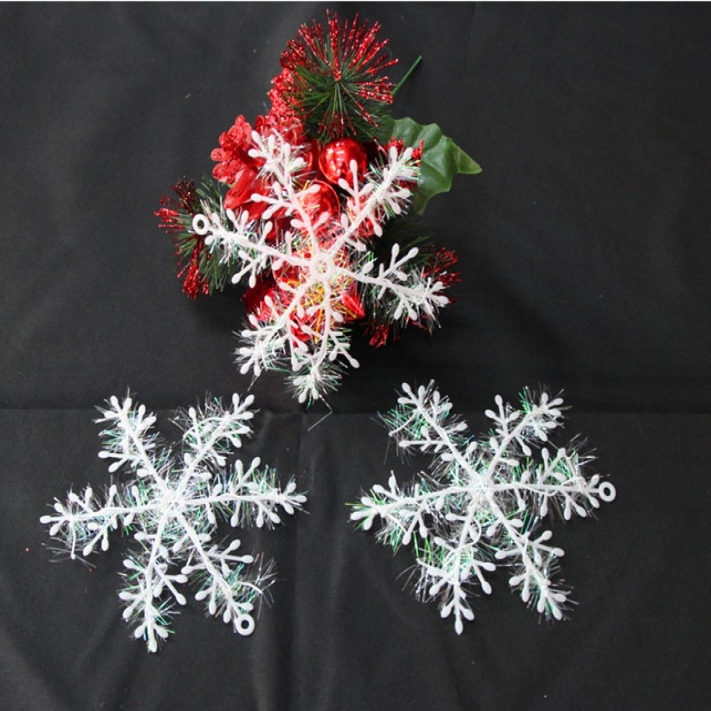 15 Pcs Wit Plastic 11 Cm Sneeuwvlok Kerstboom Decoraties Thuis Ornamenten