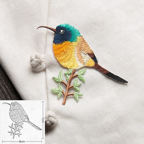 Vogel met Bloem Ijzer op Patches voor Kleding Borduren Applique DIY Hoed Jas Jurk Accessoires Kleding Sticker Strepen Badge