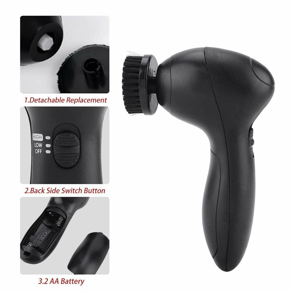 Electric Shoe Shine Kit Electric Shoe Polisher Brush Shoe Dust Cleaner Wireless Leather Care Kit With 4 Changable Brushes
