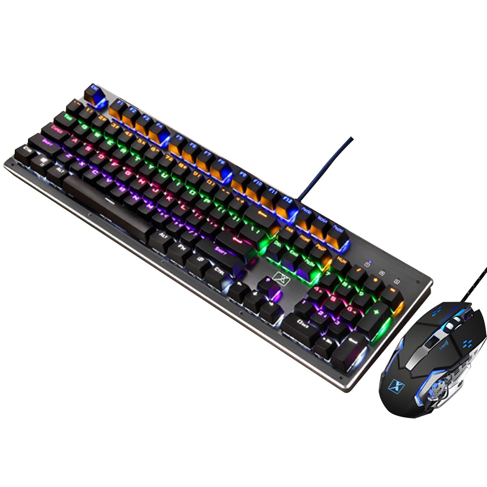 Mechanical Gaming Keyboard Computer Mouse Gamer Sets Blue Switch 104Key Backlight PC Keypad Ergonomic Gaming Mouse For PC Laptop