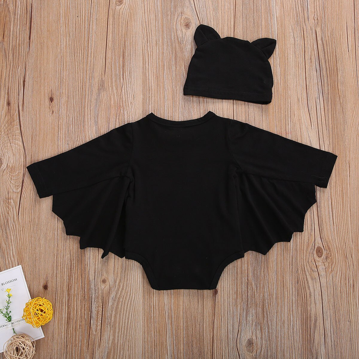 1Set Kleinkind Neugeborenen Baby Junge Mädchen Halloween Cosplay Fledermaus Strampler Hut Outfit Set Schwarz