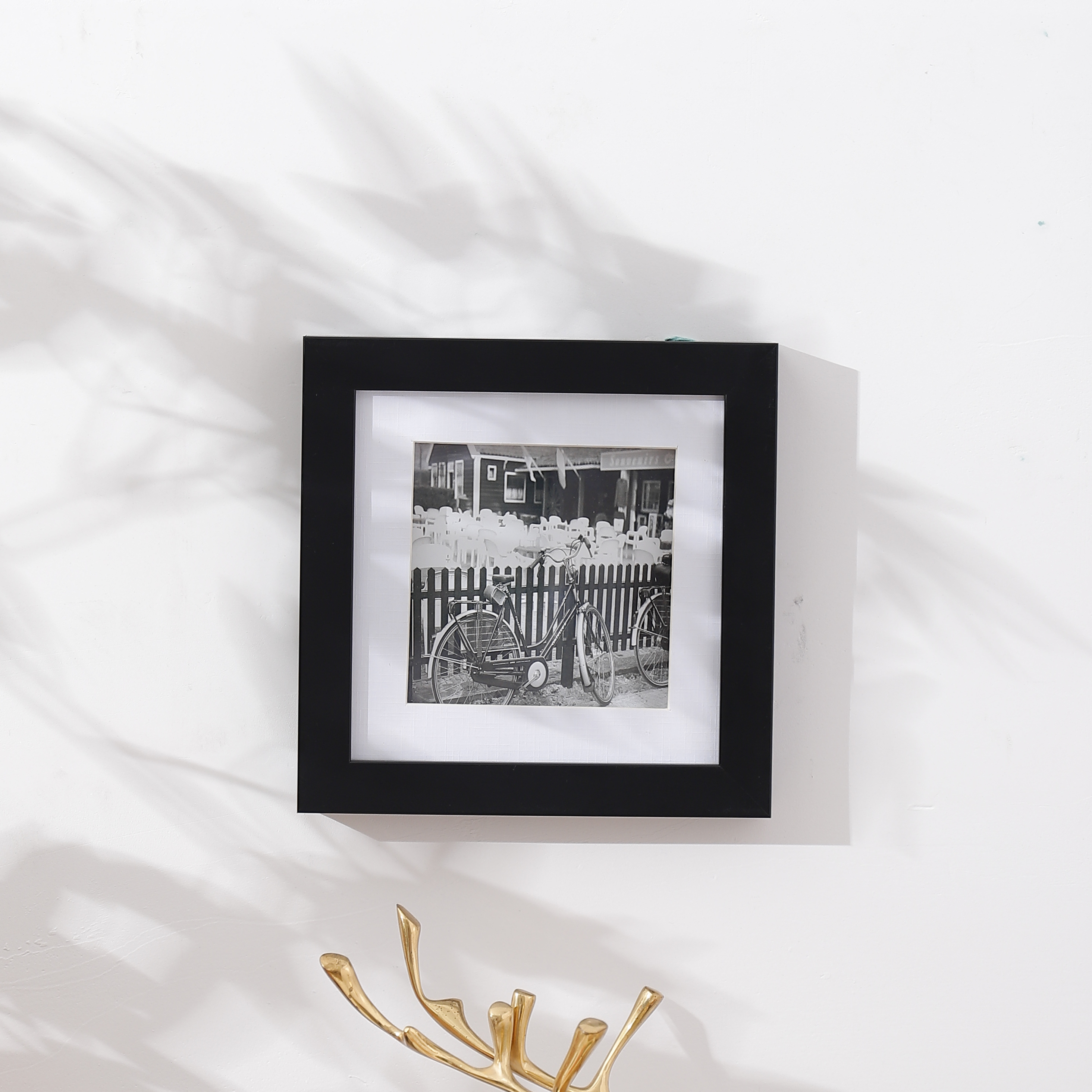 Marco de fotos de papel de plástico negro cuadrado, marco de fotos integrado de 4x4 pulgadas, pared de oficina en casa, sala de estar, bar, cafetería, imagen colgante, 1 unidad: Gris oscuro