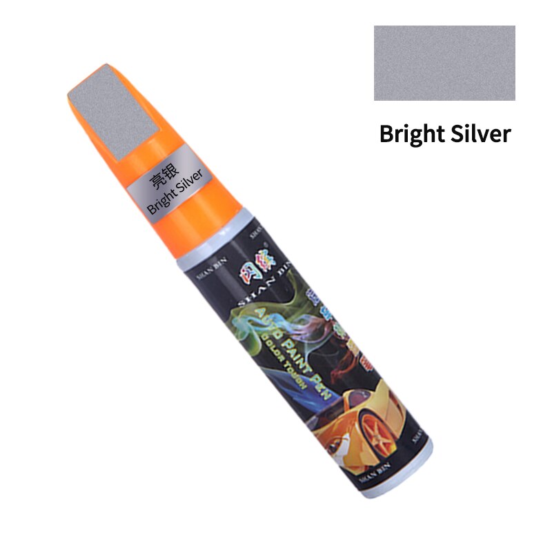 20 Colors Car Mending Fill Paint Pen Tool Applicator Waterproof Touch Up Car Paint Repair Coat Painting Scratch Clear Remover: bright silver