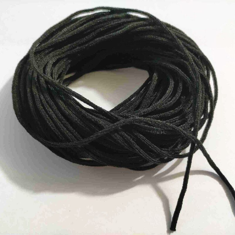 Bandes élastiques colorées rondes de 3mm, masque, corde élastique, noyau d'huile, ceinture, accessoires de vêtements de protection faits à la main pour bricolage,