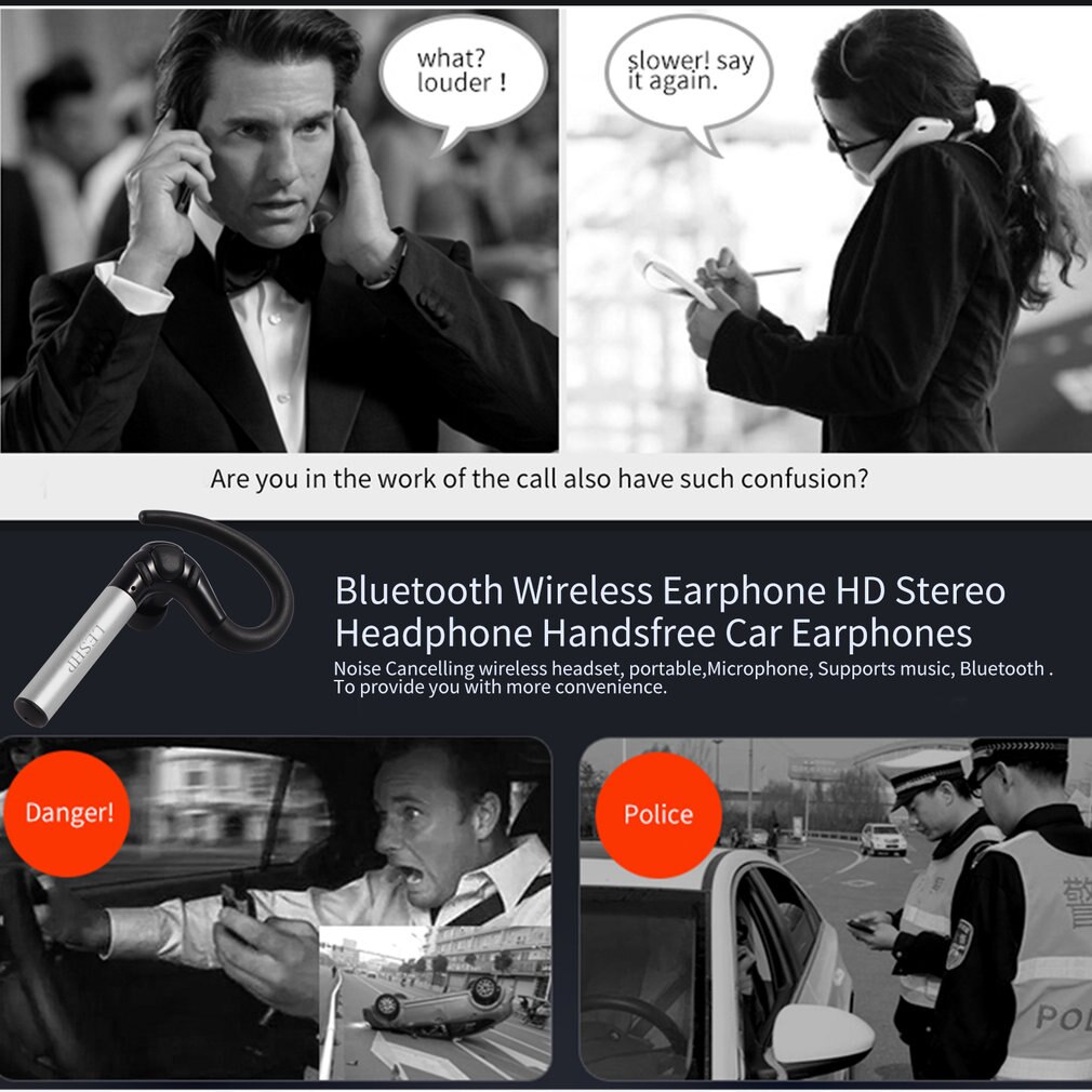 Leshp fone de ouvido sem fio fone de ouvido hd estéreo handsfree suporte a2dp reprodução música do carro