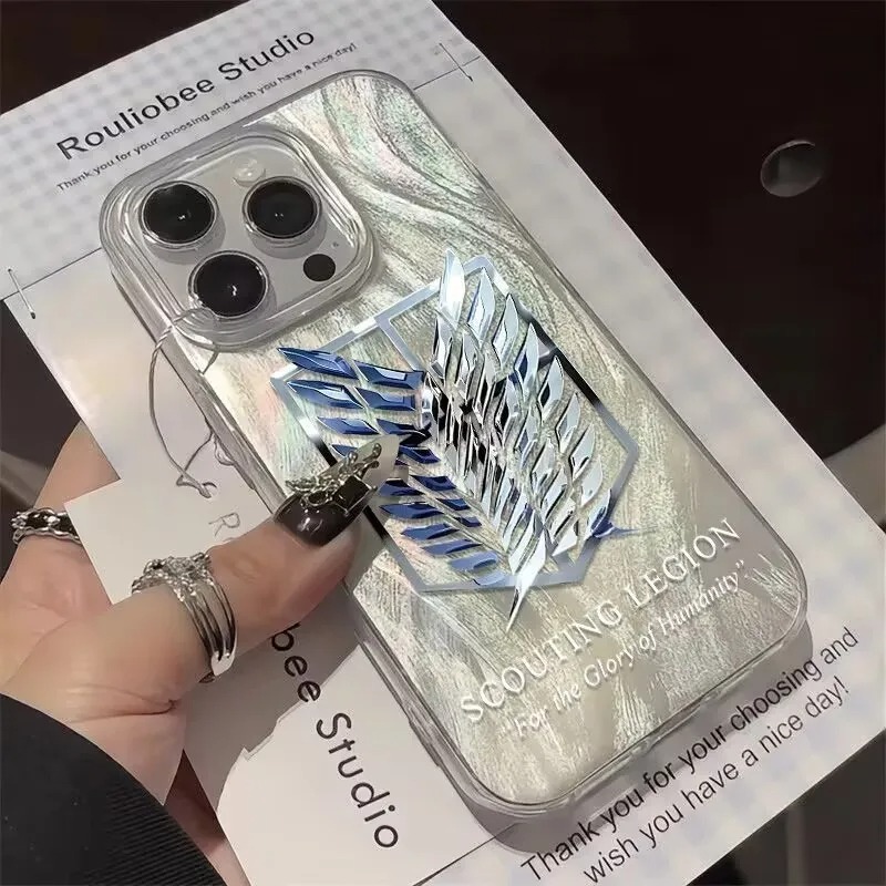 Für iPhone 16 Profi Max Hüllen Anime Attacke an Titan Handyhülle für iPhone 15 14 13 12 11 Profi Max 7 8 Plus SE2 X XS XR Abdeckung: Neopren