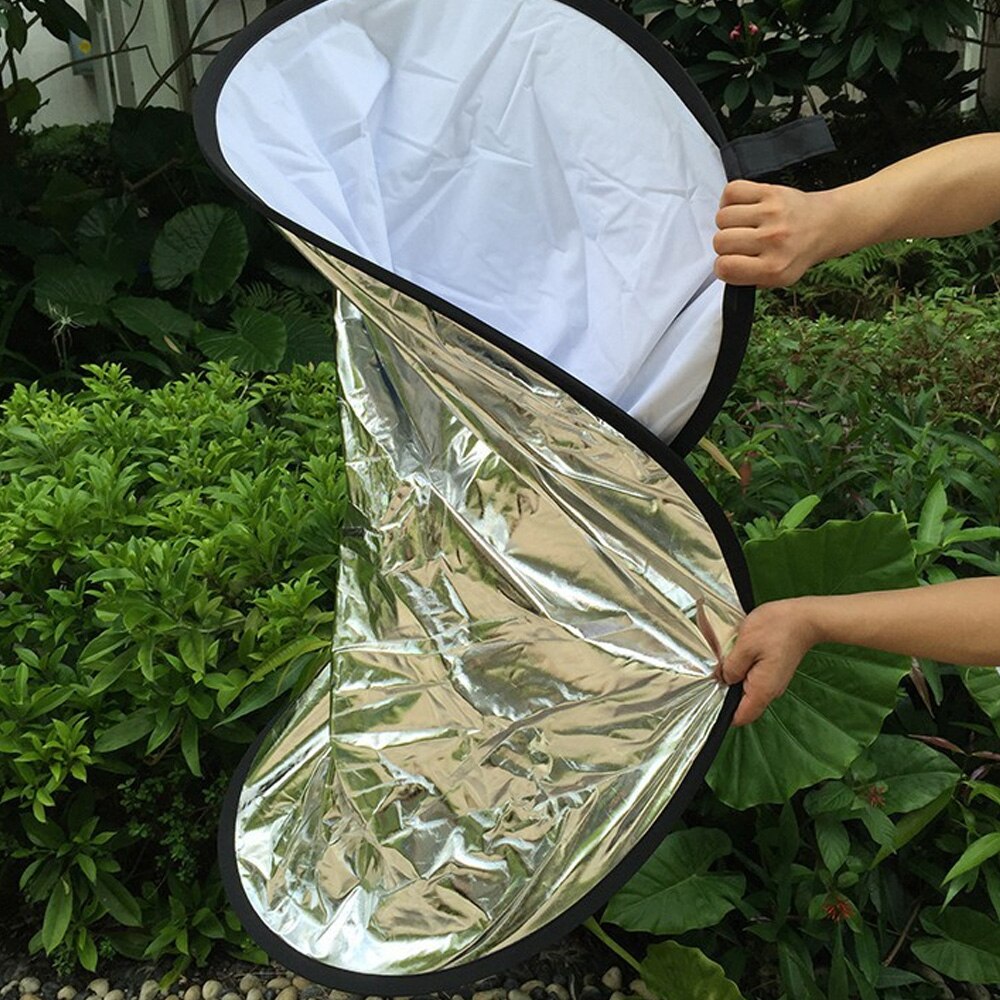 43 ''110 cm 5 in1Portable Inklapbare Ronde reflector GdBaMa Fotografie Wit Silivery Reflector voor Studio Multi Photo Diffuers