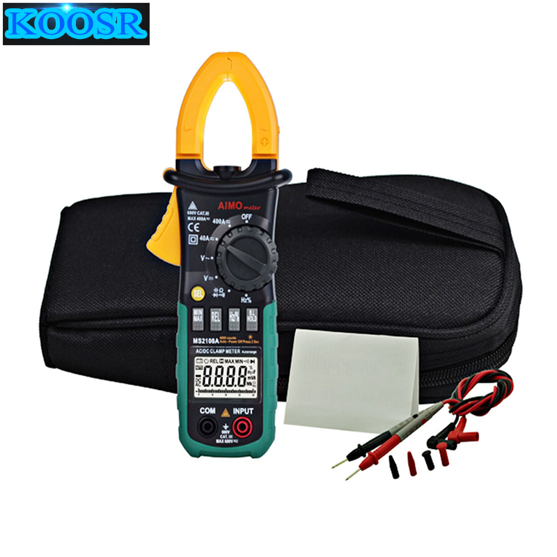 Mastech MS2108A Digitale Clamp Multimeter Frequenz Max./Min. Wert Messung Halten Beleuchtung Birne Tragetasche