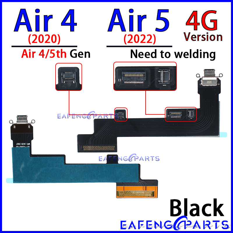 USB Ports Charger Dock Connector Microphone Cable for Ipad Air 3rd 4th 5th 6th 7th 8th 9th 10th 5 6 7 8 Generation Charging Flex: Red