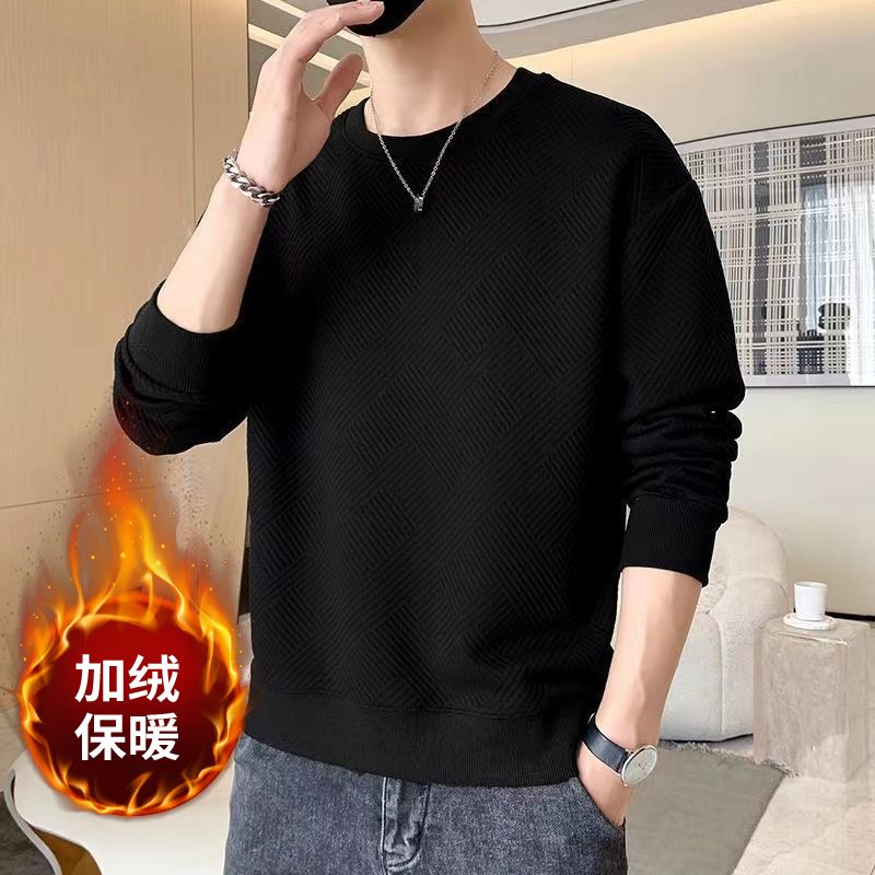 Spring Autumn O Neck Simple All-match Sweatshirt Ladies Loose Casual Add Velvet Pullover Top Women Solid Color Outwear: S / Dark Grey