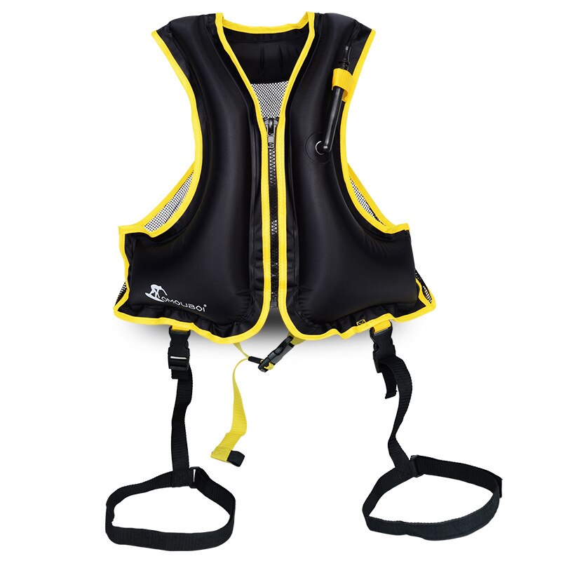 Surf gonflable gilets de sauvetage enfants plongée en apnée gilet de flottabilité adulte grande taille flottabilité bateau pêche gilet de sauvetage: Black