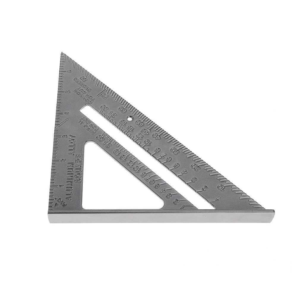 Triangle Ruler Angle Protractor Woodworking Miter Speed Square Measuring Ruler For Building Measuring Carpenter Tools: 7 inchCast aluminum