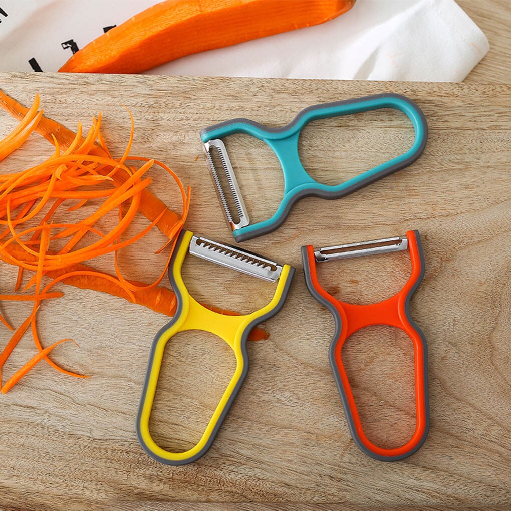 3pcs Vegetable Peeler Set For Potato Fruit Non-slip Home Kitchen Peeling Tool Random Color