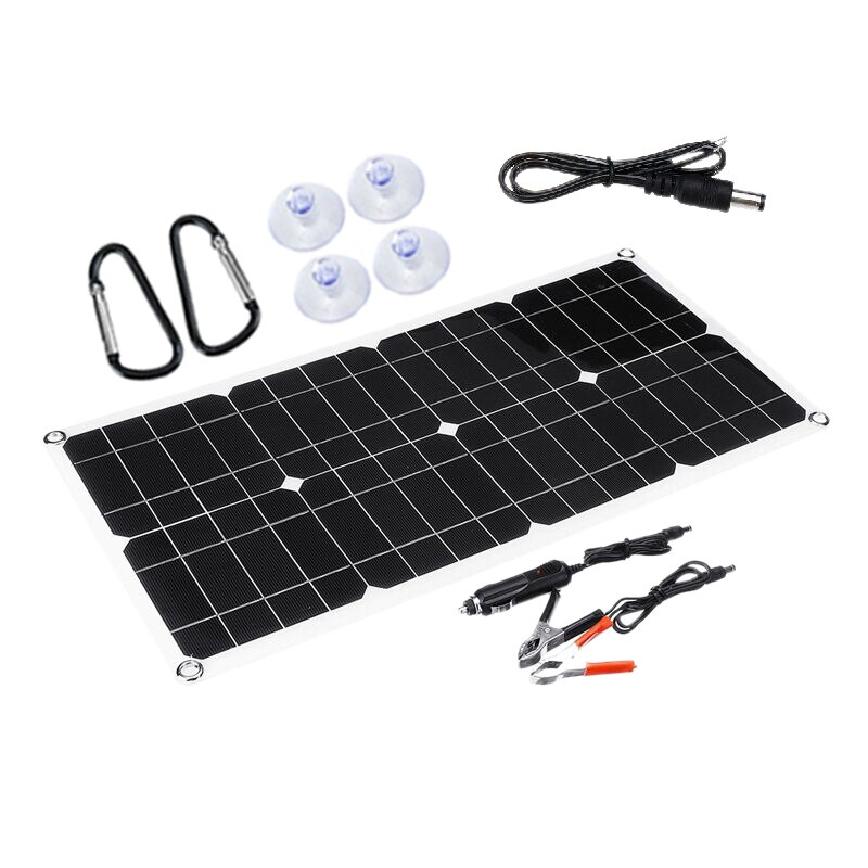 100W Mono Solar Panel Monocrystalline Dual USB Battery Flexible Charger Camping CNIM